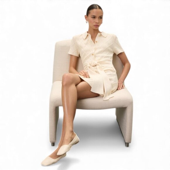 Toccin Short Sleeve Mini Polo Dress | size medium - Picture 2 of 5